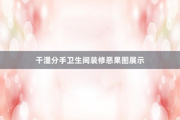 干湿分手卫生间装修恶果图展示